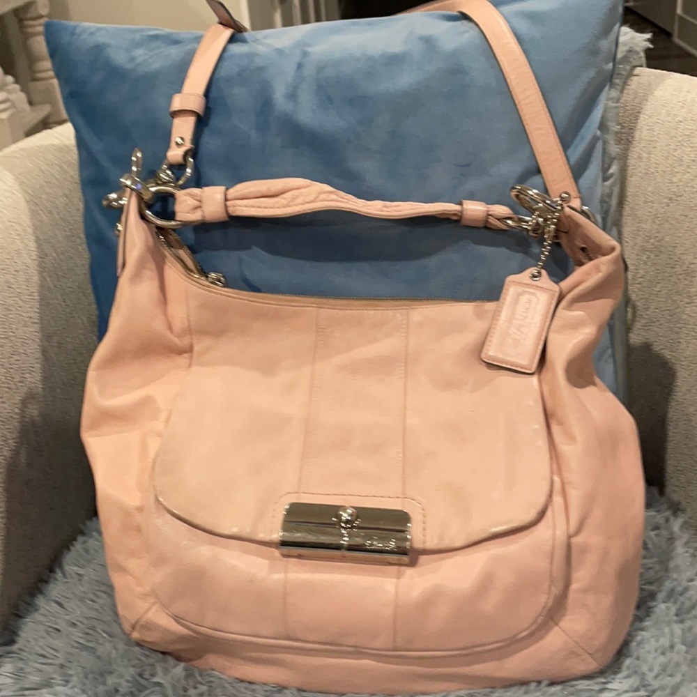 Coach Kristin Mauve/Pinkish Leather Hobo Bag